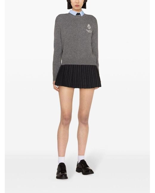 Sporty & Rich Gray Crown Cashmere Jumper
