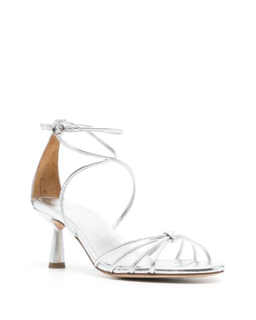 Aeyde White 65mm Luella Laminated Leather Sandals