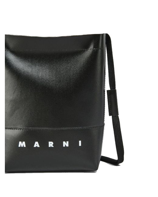 Marni Crossbody Bag With Logo Black In Poly