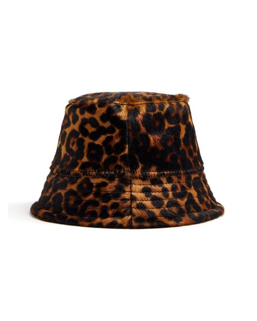 Jacquemus Le Bob Sperone Bucket Hat Leopard-print Brown In Leather