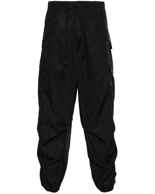 Dries Van Noten Gray Cargo Trousers Black In Polyester for men