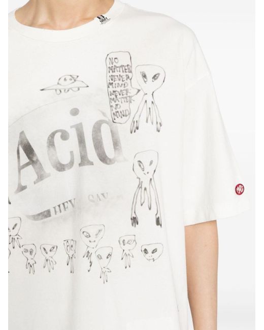Maison Mihara Yasuhiro White Distressed Acid T-shirt Men Black In Cotton