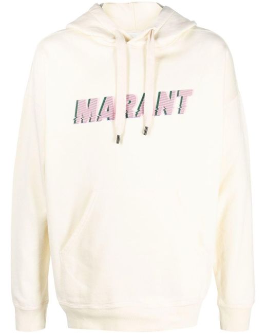 Isabel Marant Logo Hoodie Vanilla In Cotton in Natural for Men | Lyst