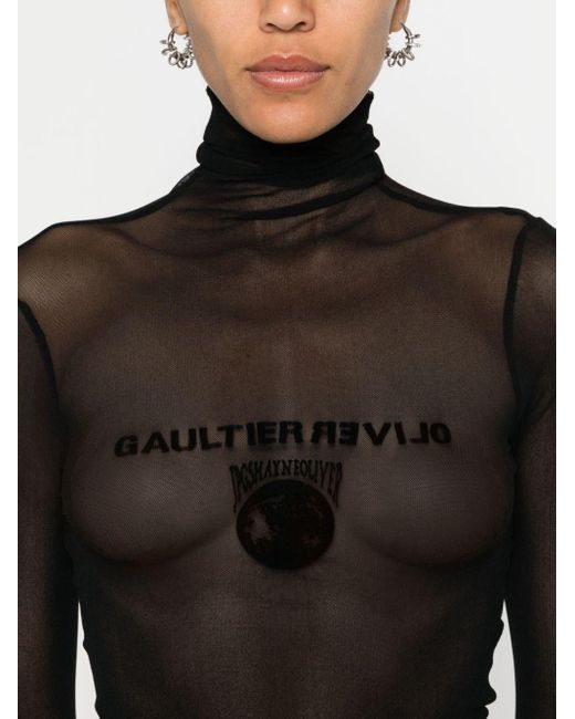 Jean Paul Gaultier Multicolor Earth Top Black In Polyamide