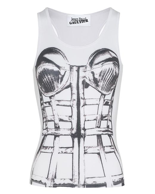 Jean Paul Gaultier Cage Top White In Polyester