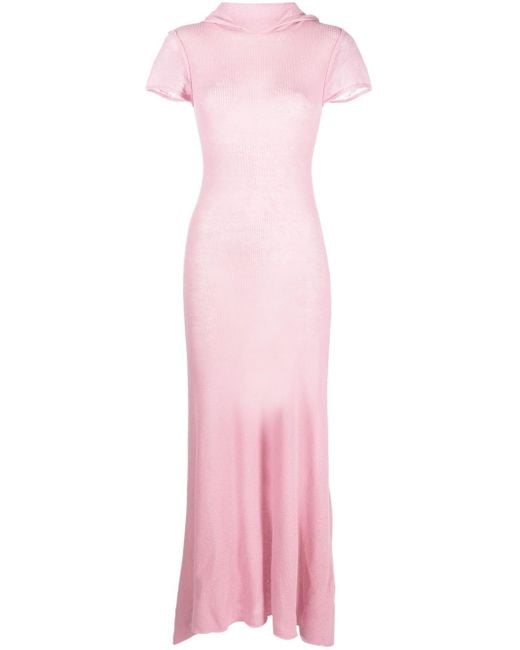 Paloma Wool Pink Short- Sleeve Hoodie Dress