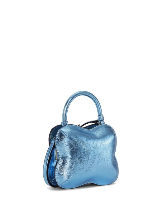 Ganni Blue Butterfly Metallic Crossbody Bag