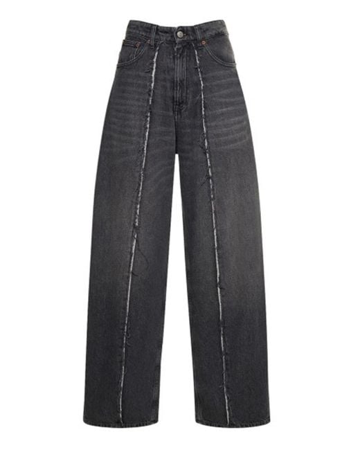 MM6 by Maison Martin Margiela Blue Wide-leg Jeans Black In Denim