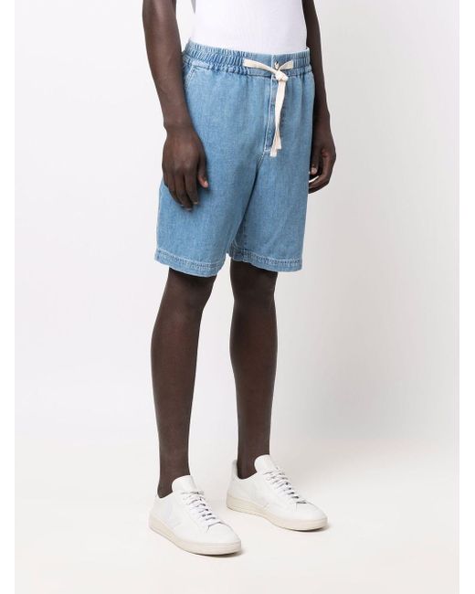 denim elasticated shorts