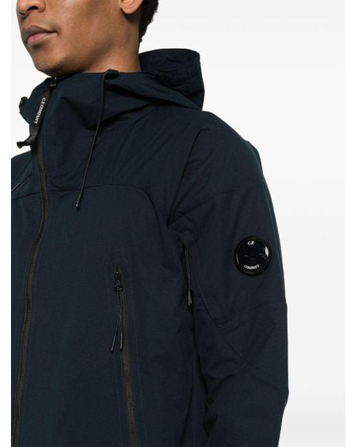 C P Company Blue Pro-tek Hooded Jacket Dark Navy In Polyester
