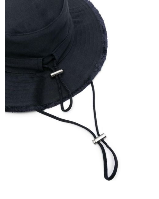 Jacquemus Blue Le Bob Artichaut Bucket Hat Black In Cotton
