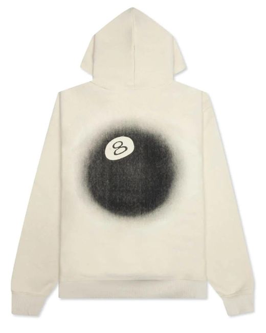 Stussy White 8 Ball Fade Hoodie Beige In Cotton for men