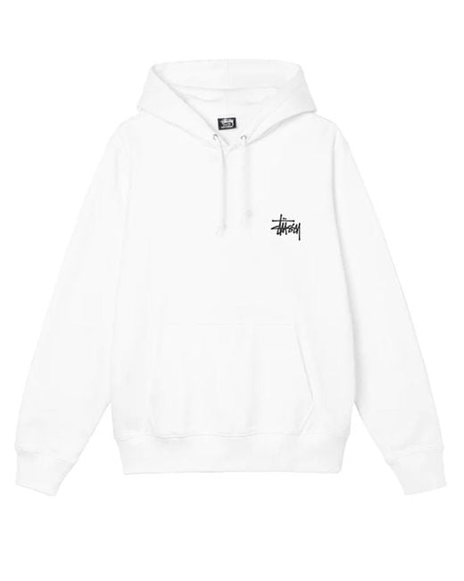 Stussy Basic Hoodie White In Cotton for men