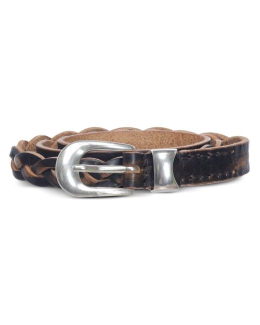 Our Legacy Multicolor 2 Cmq Braided Belt Men Black In Leather