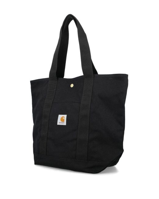 Carhartt Logo Tote Bag Black In Canvas