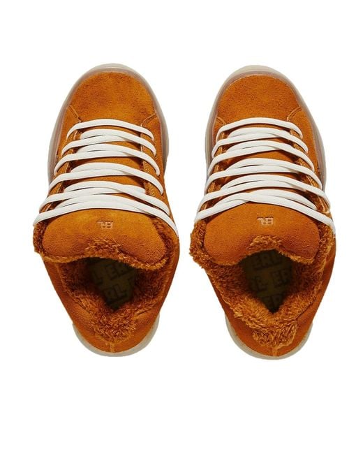 ERL Brown Vamps Sneakers Natural Suede