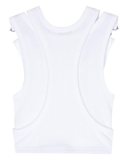 Jean Paul Gaultier The White Strapped Crop Top White In Cotton