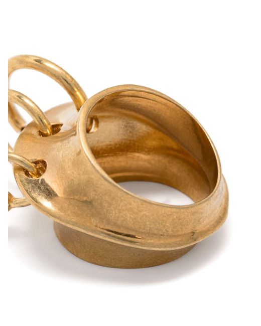Jean Paul Gaultier Metallic The Gold-tone Piercing Ring Golden In Brass