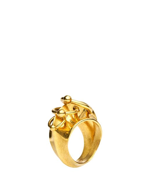 Jean Paul Gaultier Metallic The Gold-tone Piercing Ring Golden In Brass