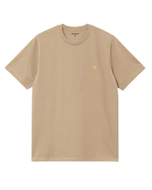 Carhartt Natural S/s Chase T-shirt Men Sand In Cotton