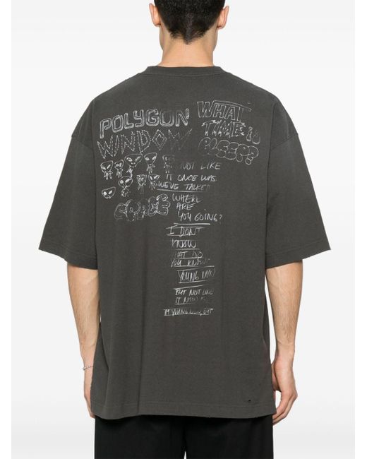 Maison Mihara Yasuhiro Gray Distressed T-shirt Men Black In Cotton