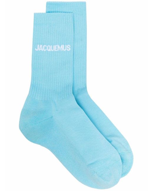 Jacquemus Logo Socks Light Blue In Cotton | Lyst