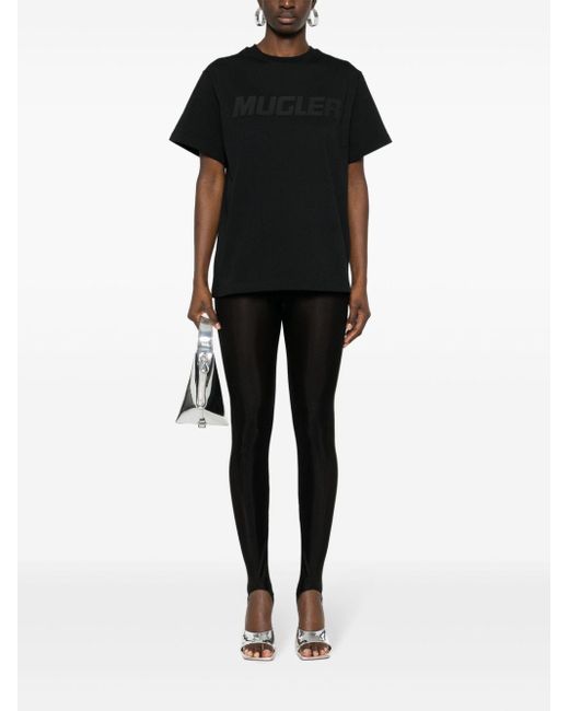 Mugler Black T-Shirt With Print