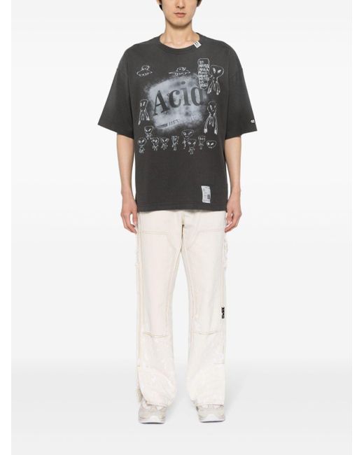 Maison Mihara Yasuhiro Distressed Acid T-shirt Men Black In Cotton