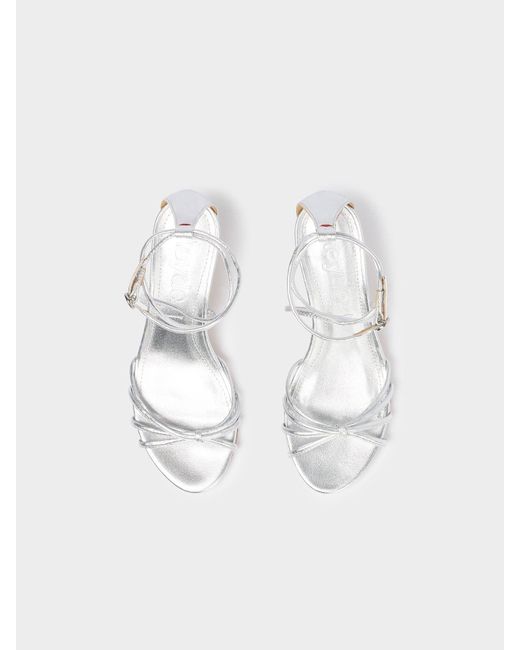 Aeyde White 65mm Luella Laminated Leather Sandals