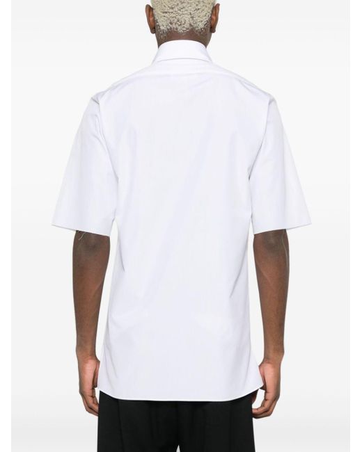 Maison Margiela White Short-Sleeved Poplin Shirt for men
