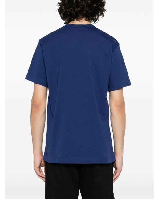 Comme des Garçons Blue Printed T-shirt Men Navy In Cotton