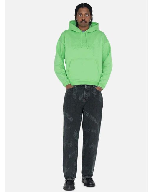 Stussy Relaxed Oversized Hoodie Green In Cotton for Men | Lyst
