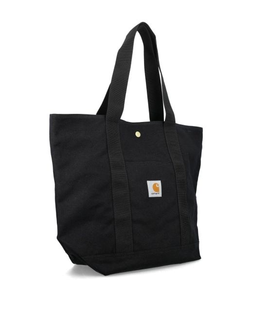 Carhartt Logo Tote Bag Black In Canvas