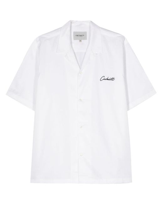 Carhartt White S/s Delray Logo-embroidered Shirt for men