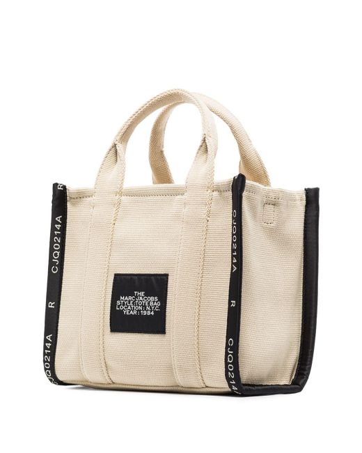 Marc Jacobs White The Small Tote Bag Beige In Cotton