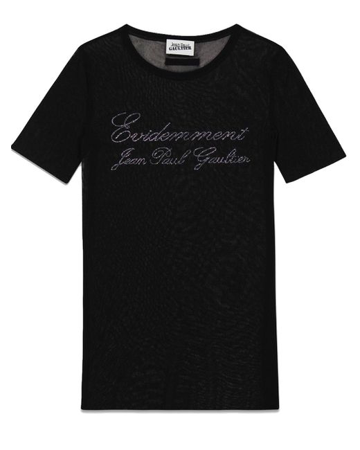 Jean Paul Gaultier Evidemment Jpg T-shirt Black In Polyamide