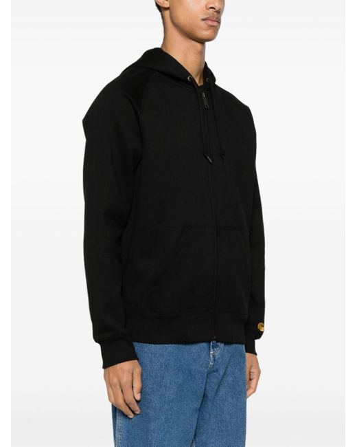 Carhartt Hooded Chase Jacket Men Black In Cotton