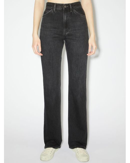 Acne Gray 1977 Regular Fit Jeans Black In Cotton
