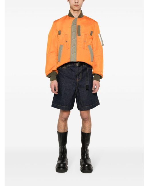 Sacai Orange Side Vent Padded Jacket for men