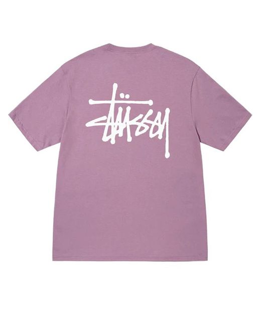 Stussy Purple Basic T-shirt Liliac In Cotton for men