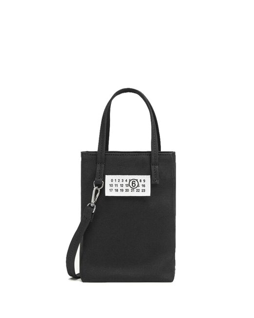 MM6 by Maison Martin Margiela Mini Shopping Bag Black In Canvas