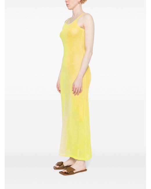 Acne Slip Dress Women Yellow In Cotton