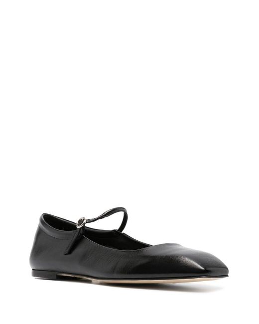 Aeyde Black Maryjane Leather Ballerina Shoes