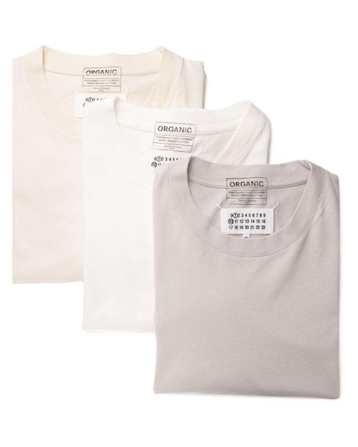 Maison Margiela White T-shirt 3 Pack Men Multi Nude In Cotton