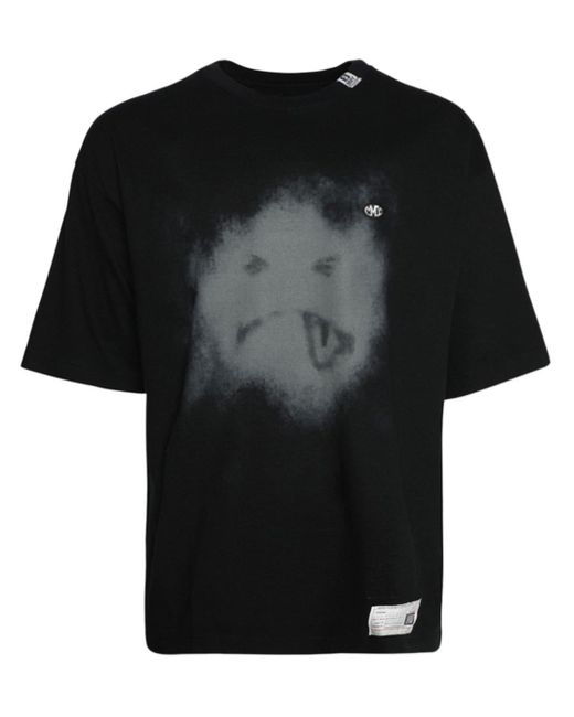 Maison Mihara Yasuhiro Smily Face 2 T-shirt Men Black In Cotton