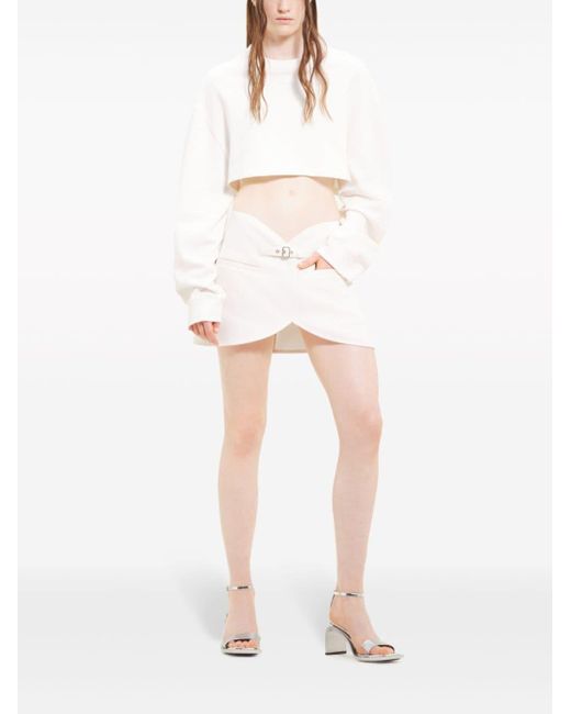 Courreges White Cropped Cocoon Sweatshirt