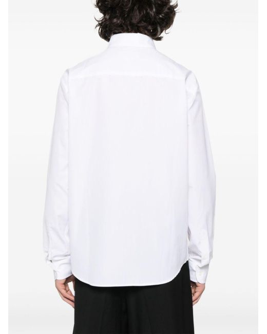 AMI White Ami-de-coeur-motif Cotton Shirt