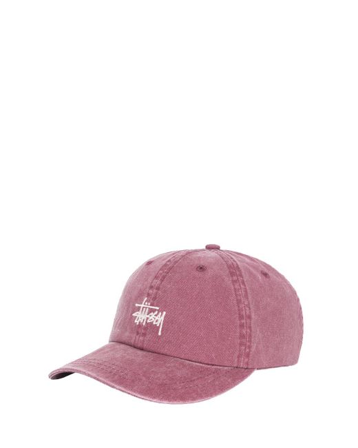 Stussy Pink Stock Low Pro Cap Burgundy In Cotton