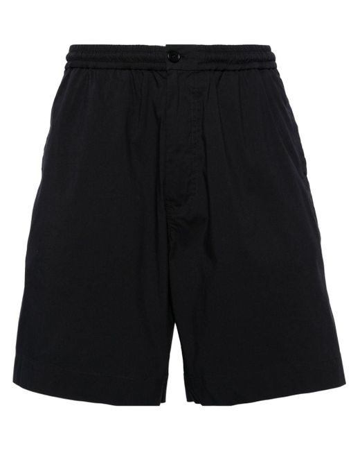 Aspesi Black Elasticated-waist Poplin Shorts for men