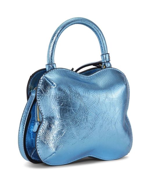 Ganni Blue Butterfly Metallic Crossbody Bag